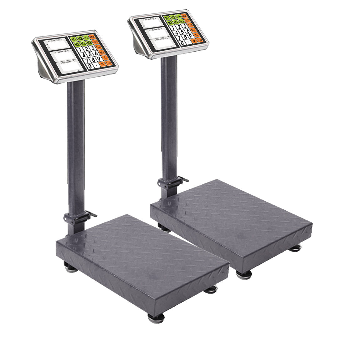 SOGA 2X 150kg Electronic Digital Platform Scale Computing Shop Postal Weight Black