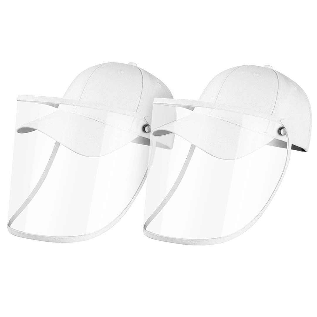 2X Outdoor Protection Hat Anti-Fog Pollution Dust Saliva Protective Cap Full Face Shield Cover Adult White