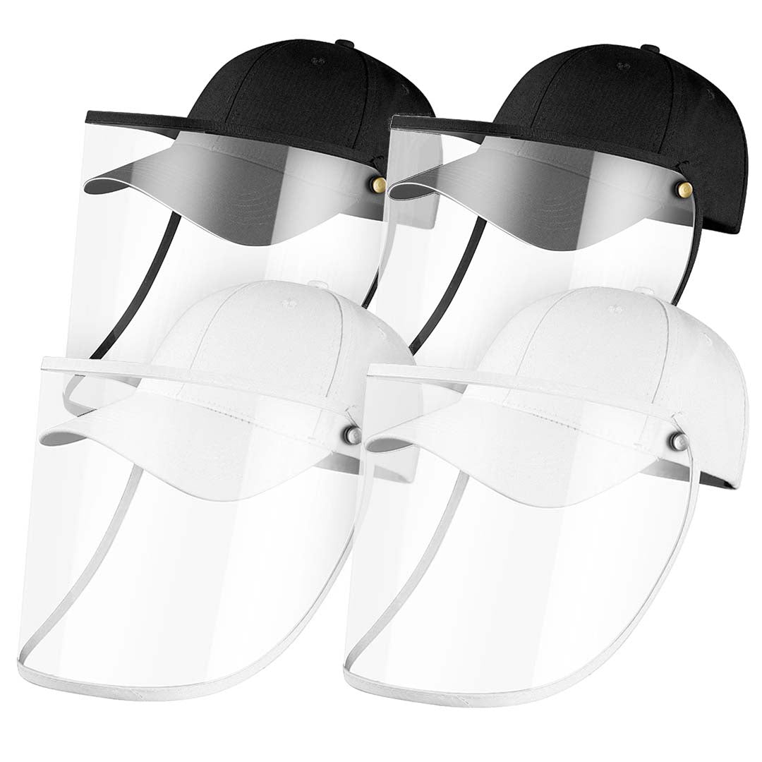 4X Outdoor Protection Hat Anti-Fog Pollution Dust Saliva Protective Cap Full Face Shield Cover Adult Black/White