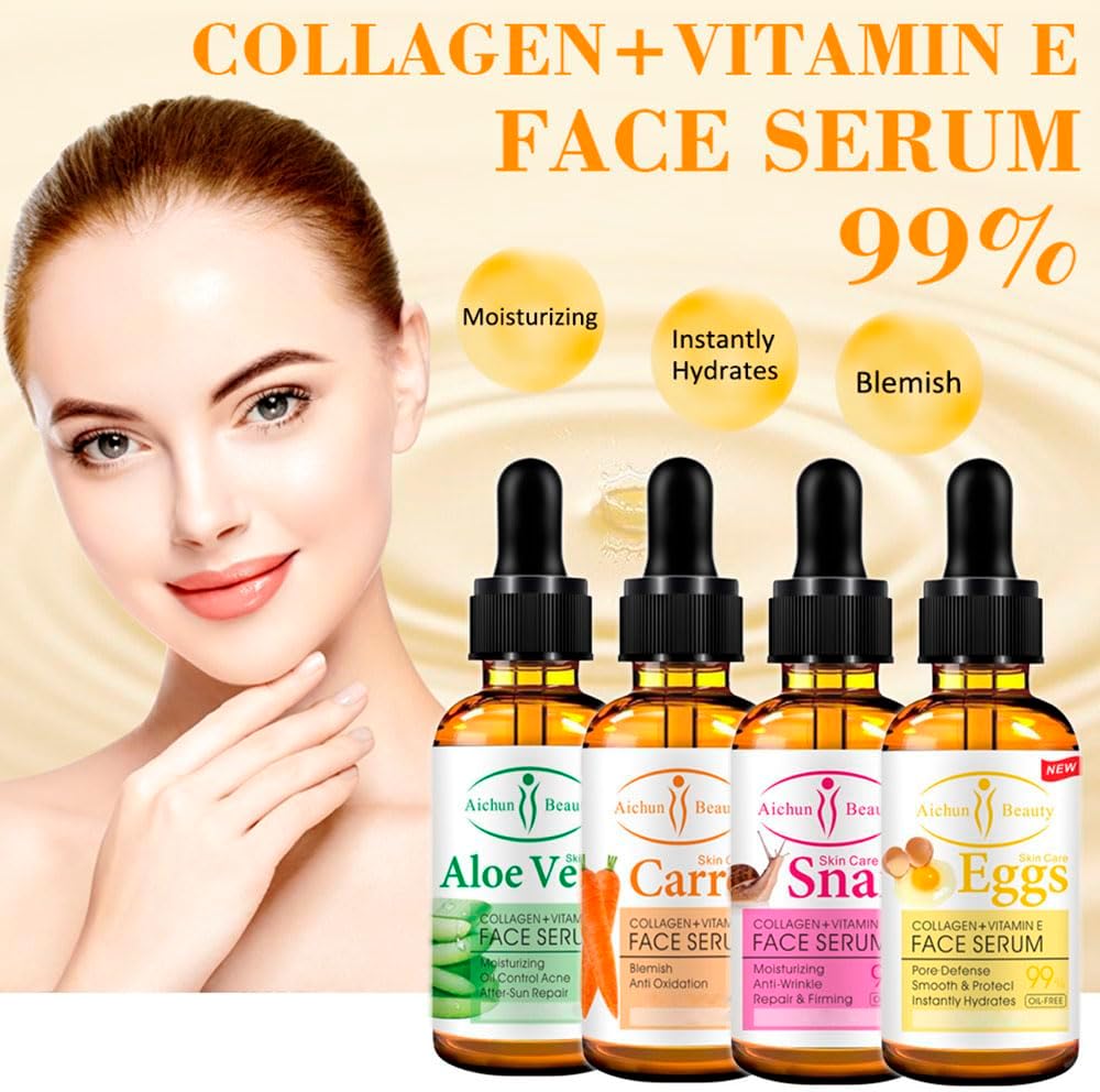 Serum 99% Vitamin E Collagen Face Whitening Lifting Smoothing Oil Control Acne Perfecting Primer 4 Type