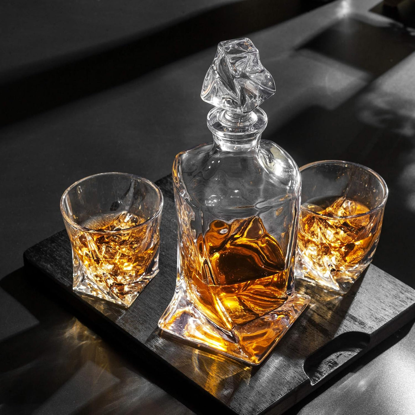 Whiskey Decanter Set, Premium Crystal Liquor Decanter with 6 Old Fashioned Glasses for Cocktail Scotch Bourbon Irish Whisky Alcohol, Unique Men Gifts for Father's Day