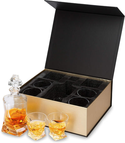 Whiskey Decanter Set, Premium Crystal Liquor Decanter with 6 Old Fashioned Glasses for Cocktail Scotch Bourbon Irish Whisky Alcohol, Unique Men Gifts for Father's Day