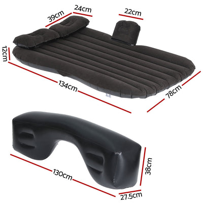 Weisshorn Car Mattress 134x78 Inflatable SUV Back Seat Camping Bed Black