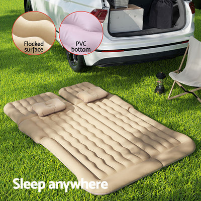 Weisshorn Car Mattress 175x130 Inflatable SUV Back Seat Camping Bed Beige