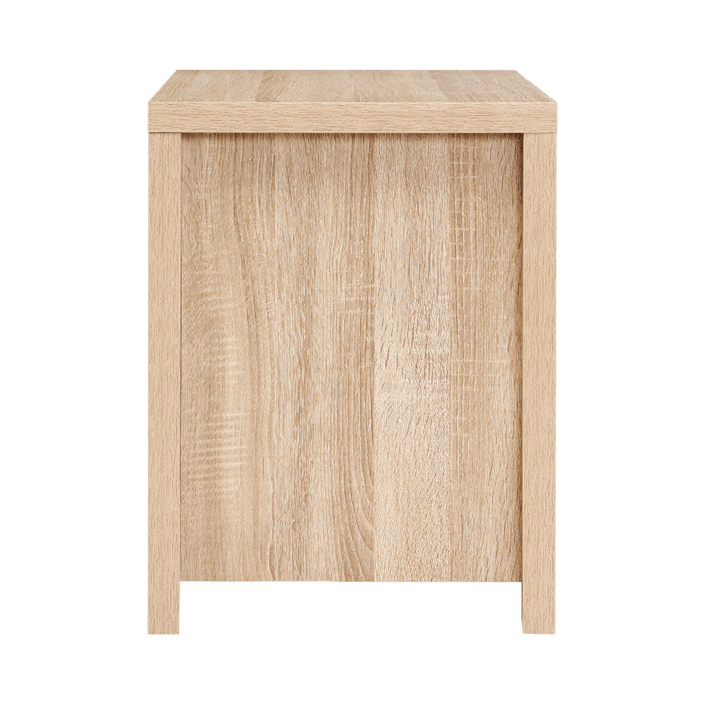 Artiss Bedside Table 2 Drawers - MAXI Pine