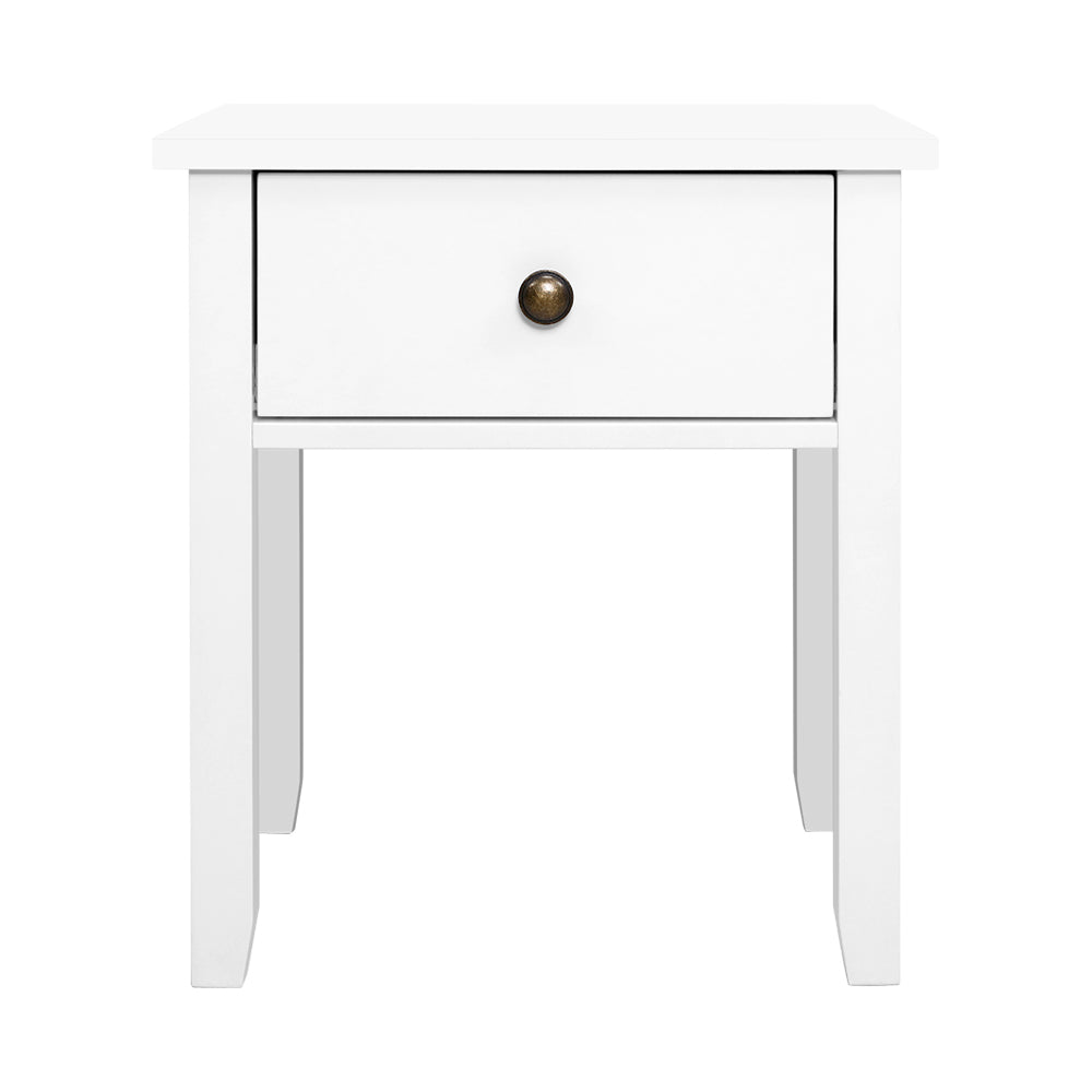 Artiss Bedside Table 1 Drawer - BOW White