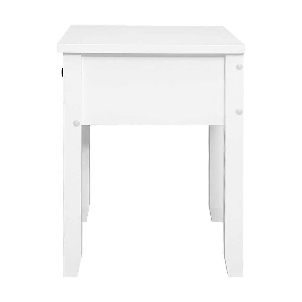 Artiss Bedside Table 1 Drawer - BOW White