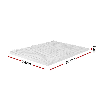 Giselle Bedding Memory Foam Mattress Topper 7-Zone Airflow Pad 8cm Queen White