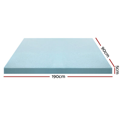 Giselle Bedding Memory Foam Mattress Topper Cool Gel 5cm Single