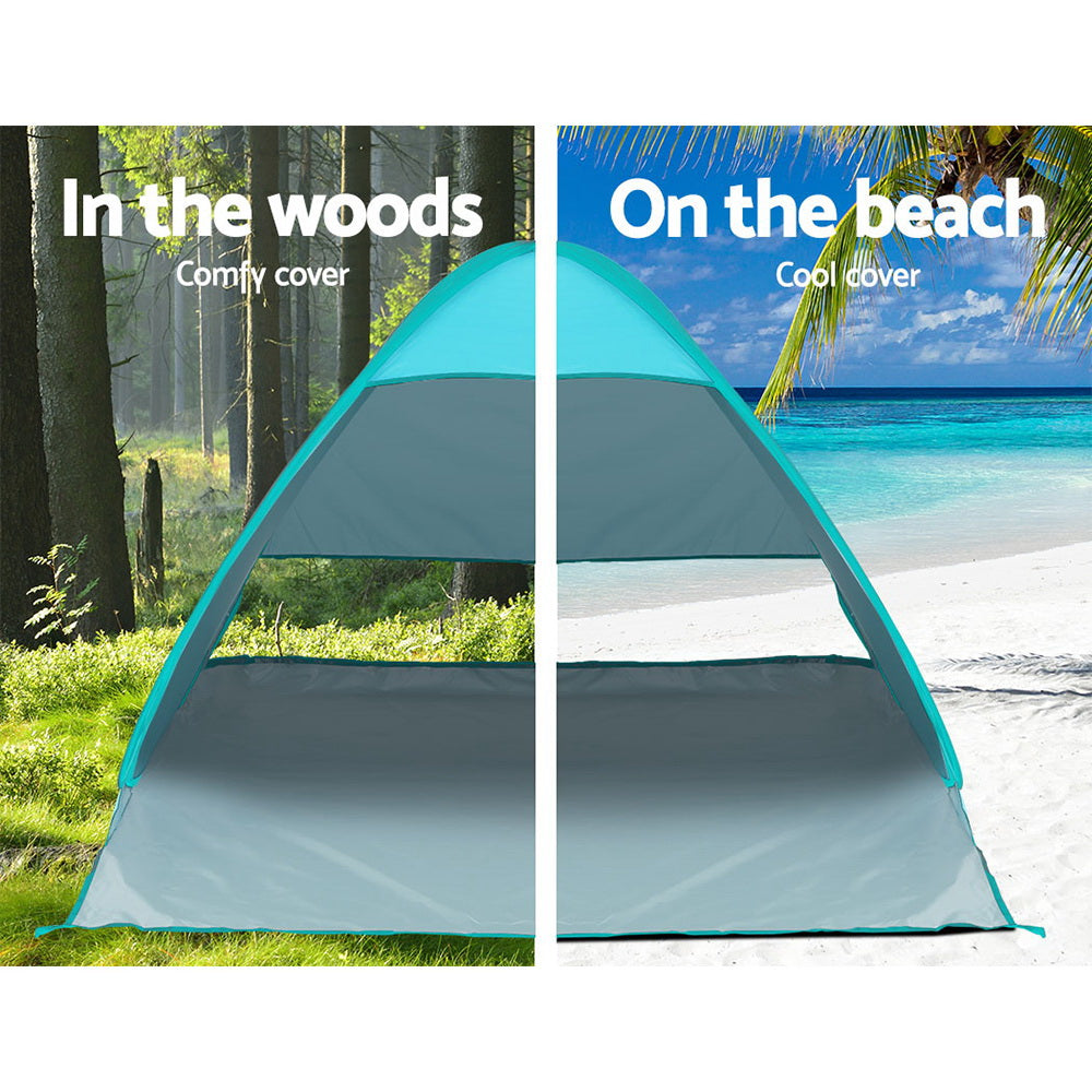 Weisshorn Pop Up Beach Tent Camping Hiking 3 Person Sun Shade Fishing Shelter