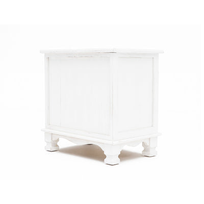 Bedside Table 2 Drawer Vintage Side Table Storage Cabinet Bedroom LYDIA WHITE