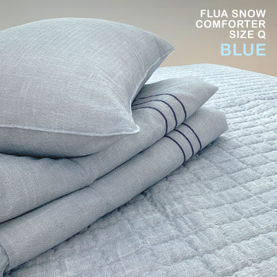 Saesom Flua Snow Comforter Set Double Cool Quilt Bedspread BLUE