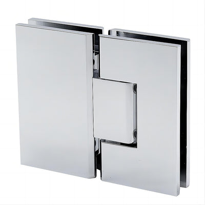 120x90cm Corner Frameless Shower Screen with Chrome Channel and SS Hinges, Round Handle