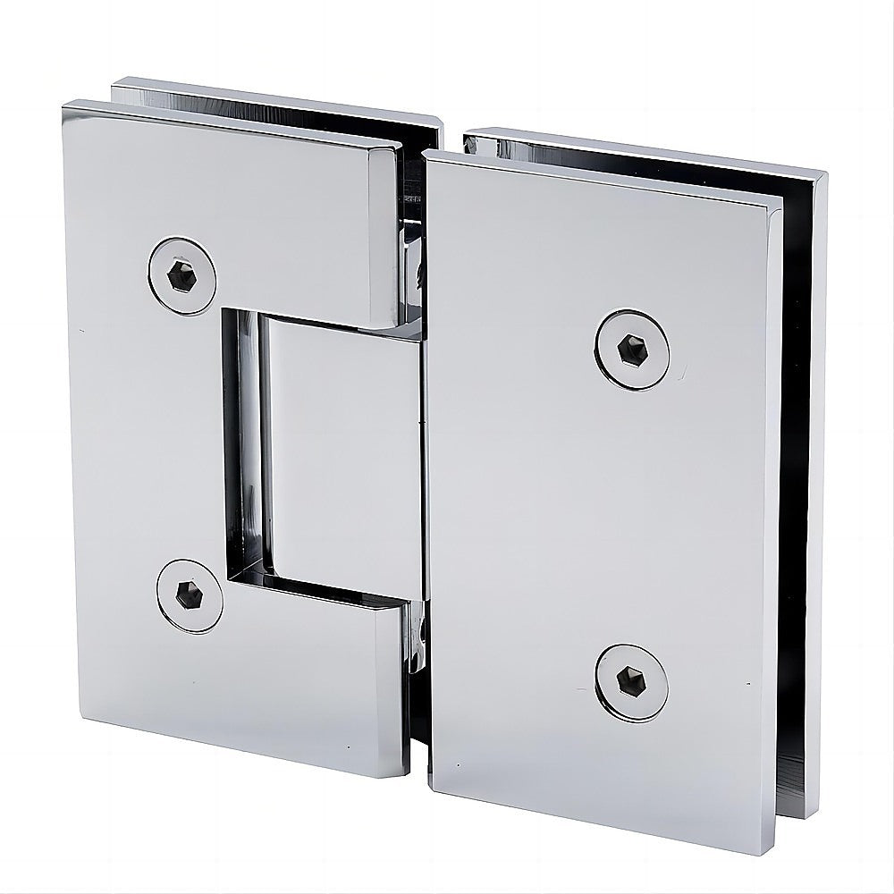 120x90cm Corner Frameless Shower Screen with Chrome Channel and SS Hinges, Round Handle