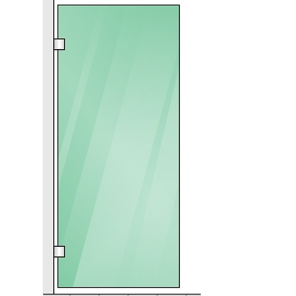 120x90cm Corner Frameless Shower Screen with Chrome Channel and SS Hinges, Round Handle