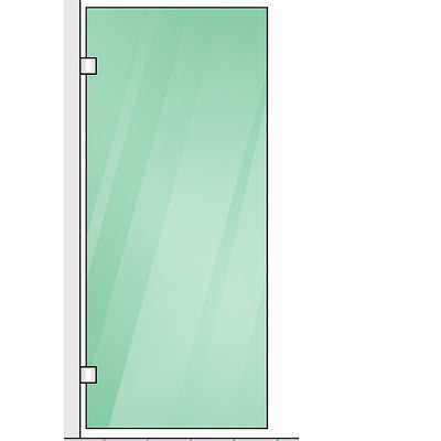 120x90cm Corner Frameless Shower Screen with Chrome Channel and SS Hinges, Round Handle