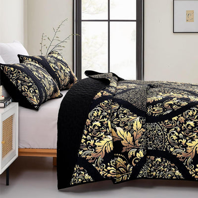 Luminous Quilted Coverlet and Pillowcases Set: Brighten Your Bedroom Atmosphere - Queen size