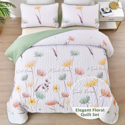 Intricate Quilted Coverlet and Pillowcases Set: A Work of Art for Your Bedroom - Queen size