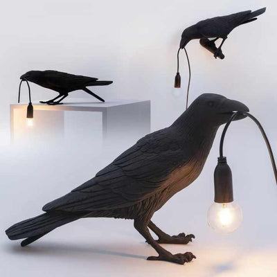 White Bird Left Wall Lamp Nordic Resin Bird Wall Lamp - Creative Animal Bedside Decorative USB Night Light, Stylish Bird Perched Lamp for Bedroom and Living Room