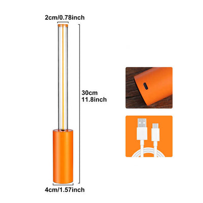 2 Pcs Orange Modern Minimalist Rechargeable Atmosphere Lamp - Touch-Control Night Light for Bedroom, Bar, and Portable Outdoor Use