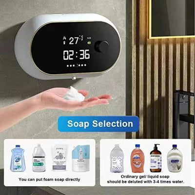 White Gel Model Wall-Mounted Automatic Liquid Soap Dispenser with LED Display