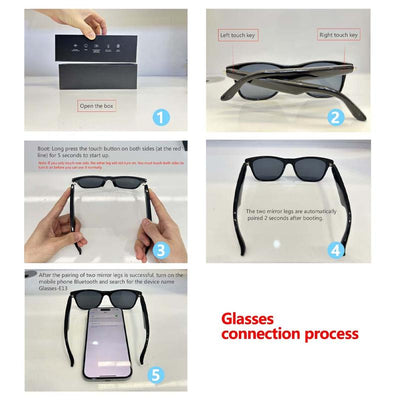 SoundShade™ Bluetooth Smart Glasses - UV400 Protection Sunglasses with Built-in Speakers & Fast Charging