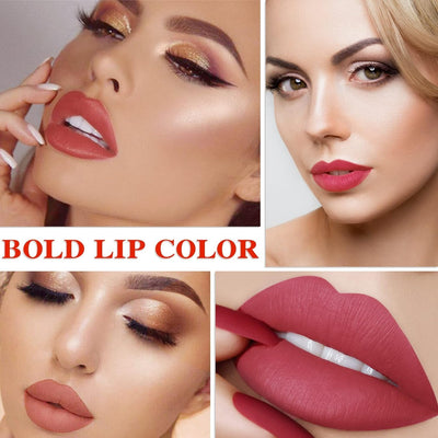 lipsticks 6 Colors Matte Lipstick Set, Velvety Liquid lipstick Red Lipstick Nude Lipstick Long Lasting Waterproof Non-Stick Cup Lip Gloss Sets for Woman (A)