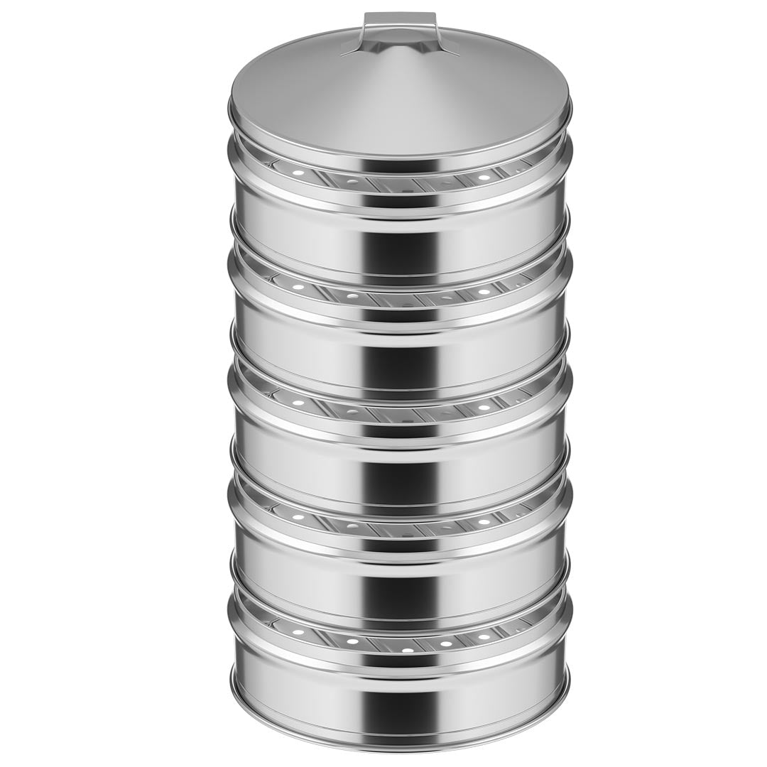 SOGA 5 Tier 22cm Stainless Steel Steamers With Lid Work inside of Basket Pot Steamers