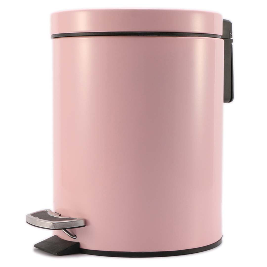 SOGA Foot Pedal Stainless Steel Rubbish Recycling Garbage Waste Trash Bin Round 12L Pink