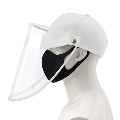 2X Outdoor Protection Hat Anti-Fog Pollution Dust Protective Cap Full Face HD Shield Cover Adult White