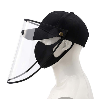 2X Outdoor Protection Hat Anti-Fog Pollution Dust Protective Cap Full Face HD Shield Cover Adult Black/White