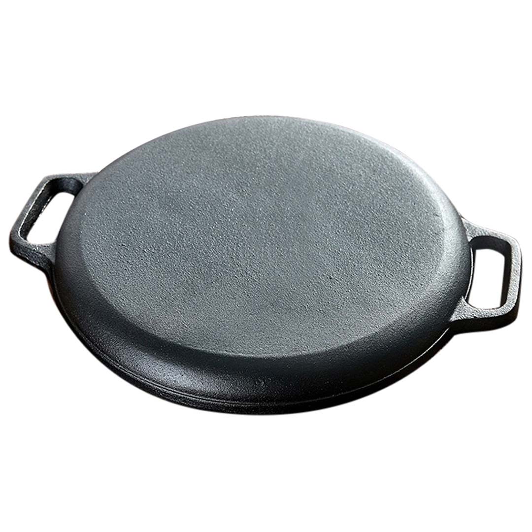 SOGA 2X Cast Iron 30cm Frying Pan Skillet Coating Steak Sizzle Platter