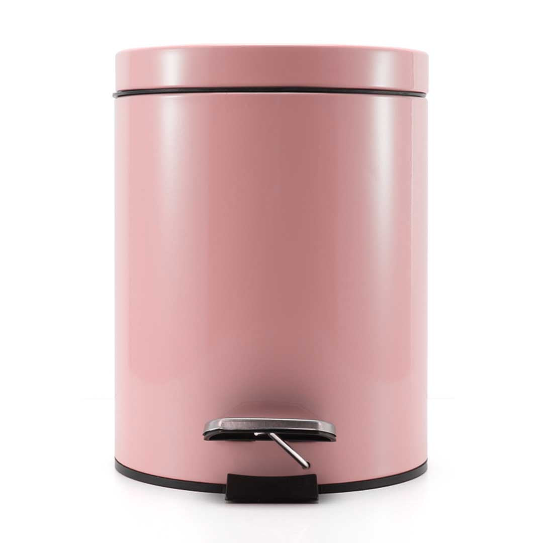 SOGA 2X 12L Foot Pedal Stainless Steel Rubbish Recycling Garbage Waste Trash Bin Round Pink
