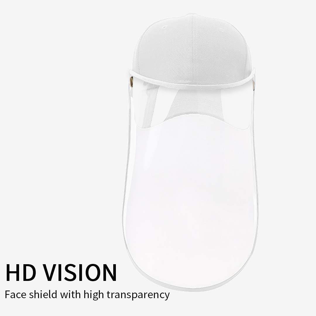 2X Outdoor Protection Hat Anti-Fog Pollution Dust Protective Cap Full Face HD Shield Cover Adult White