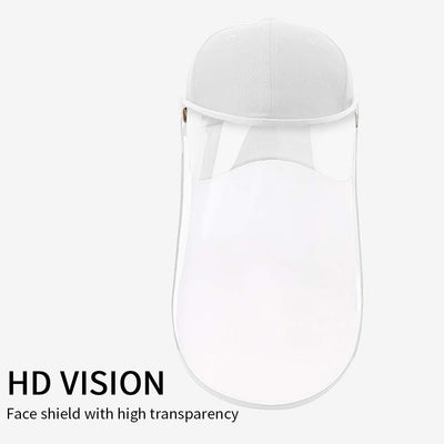 2X Outdoor Protection Hat Anti-Fog Pollution Dust Protective Cap Full Face HD Shield Cover Adult White