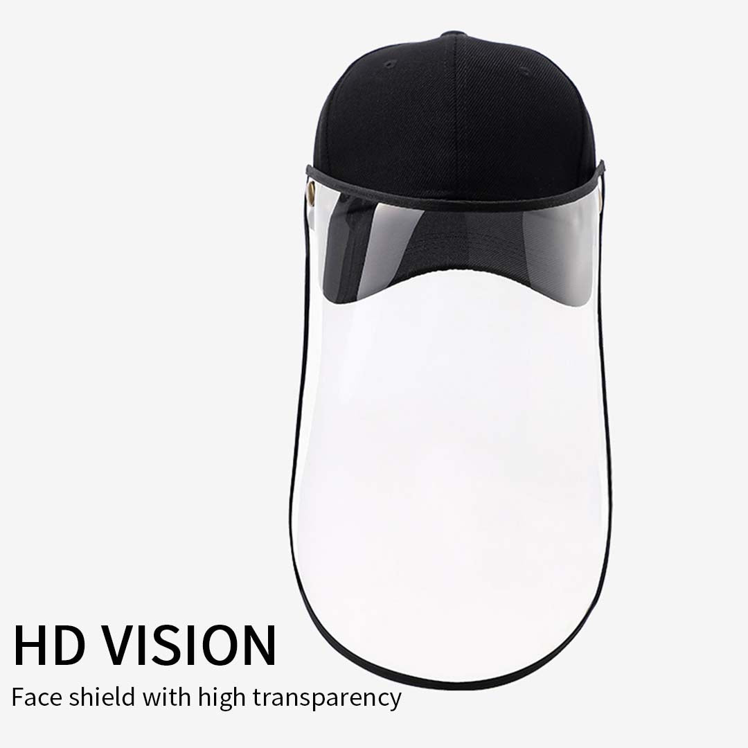 4X Outdoor Protection Hat Anti-Fog Pollution Dust Protective Cap Full Face HD Shield Cover Adult Black