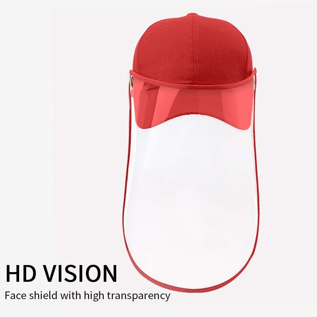 4X Outdoor Protection Hat Anti-Fog Pollution Dust Protective Cap Full Face HD Shield Cover Kids Red