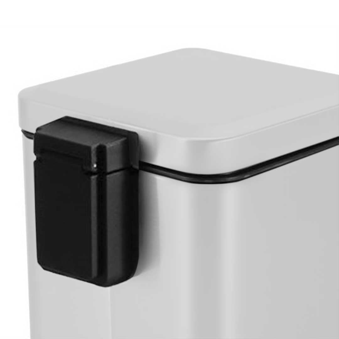 SOGA 2X 12L Foot Pedal Stainless Steel Rubbish Recycling Garbage Waste Trash Bin Square White