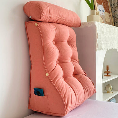 SOGA 4X 45cm Peach Triangular Wedge Lumbar Pillow Headboard Backrest Sofa Bed Cushion Home Decor