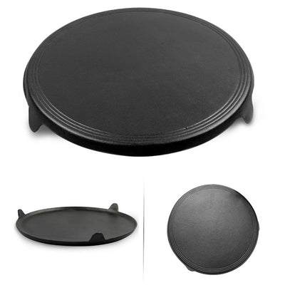 SOGA 33CM Reversible Round Cast Iron Crepes Pan Baking Cookie Pancake Pizza Bakeware