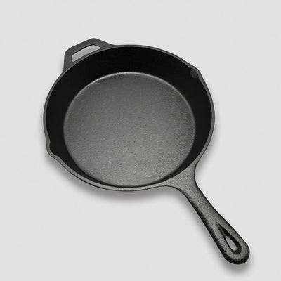 SOGA 30cm Round Cast Iron Frying Pan Skillet Steak Sizzle Platter with Helper Handle