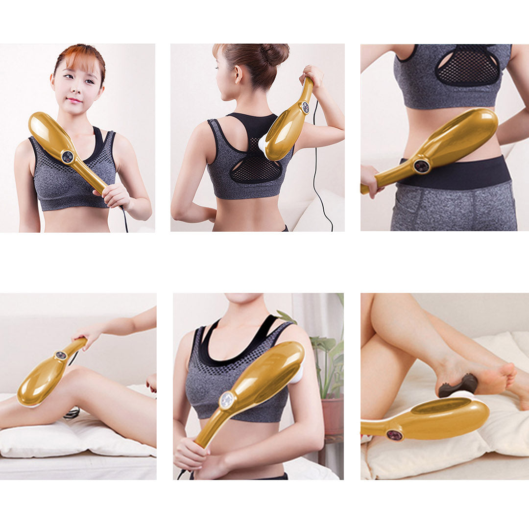 SOGA 2X  6 Heads Portable Handheld Massager Soothing Stimulate Blood Flow Shoulder Yellow