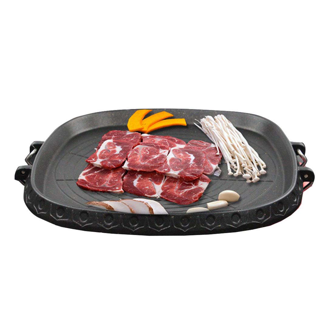 SOGA Portable Korean BBQ Butane Gas Stove Stone Grill Plate Non Stick Coated Square