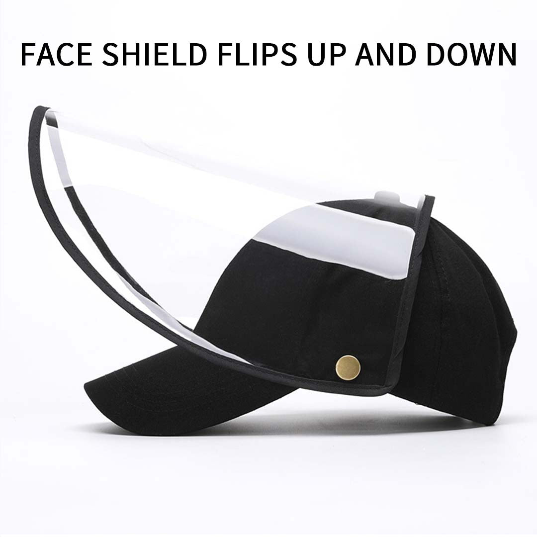 4X Outdoor Protection Hat Anti-Fog Pollution Dust Protective Cap Full Face HD Shield Cover Adult Black/White