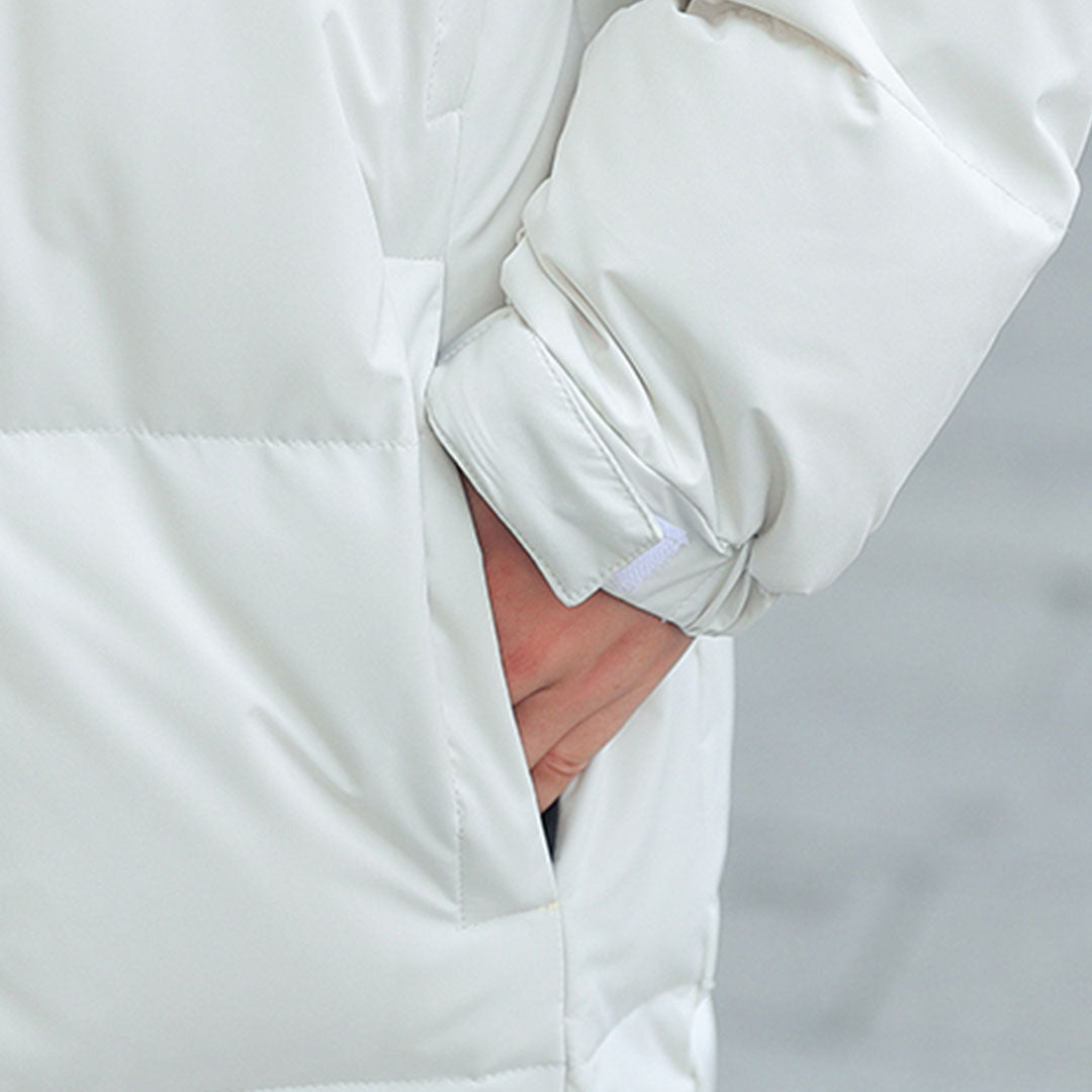 abbee White 3XL Winter Hooded Overcoat Long Jacket Stylish Lightweight Quilted Warm Puffer Coat