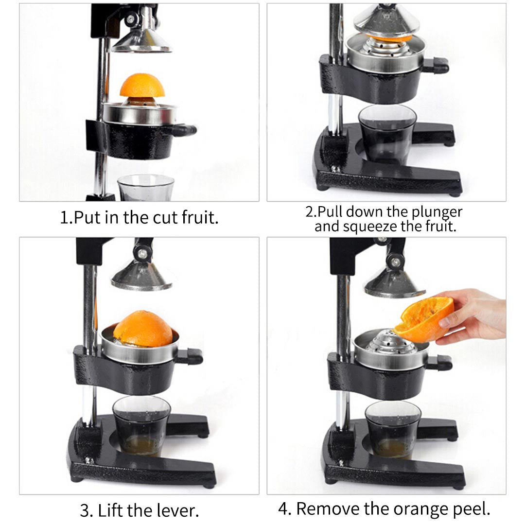 SOGA Commercial Manual Juicer Hand Press Juice Extractor Squeezer Orange Citrus Matte Black