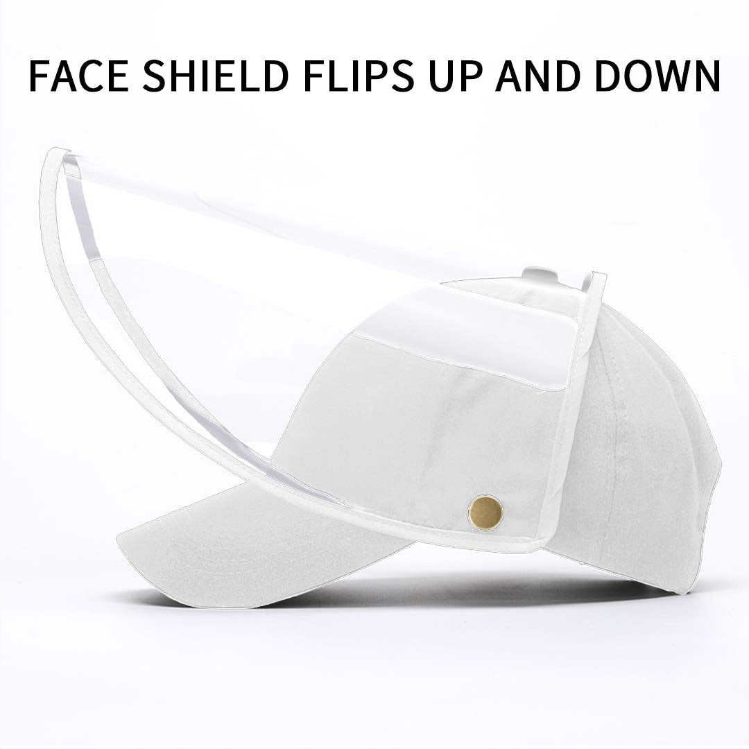 4X Outdoor Protection Hat Anti-Fog Pollution Dust Protective Cap Full Face HD Shield Cover Adult White