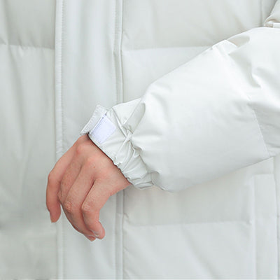 abbee White 3XL Winter Hooded Overcoat Long Jacket Stylish Lightweight Quilted Warm Puffer Coat