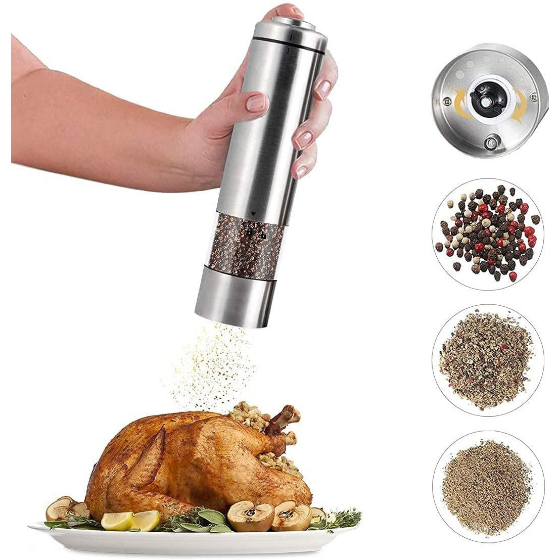 RWM Electric Salt and Pepper Grinder Set (2 Pack) One Touch Operatio –  Voyage Collections Australia