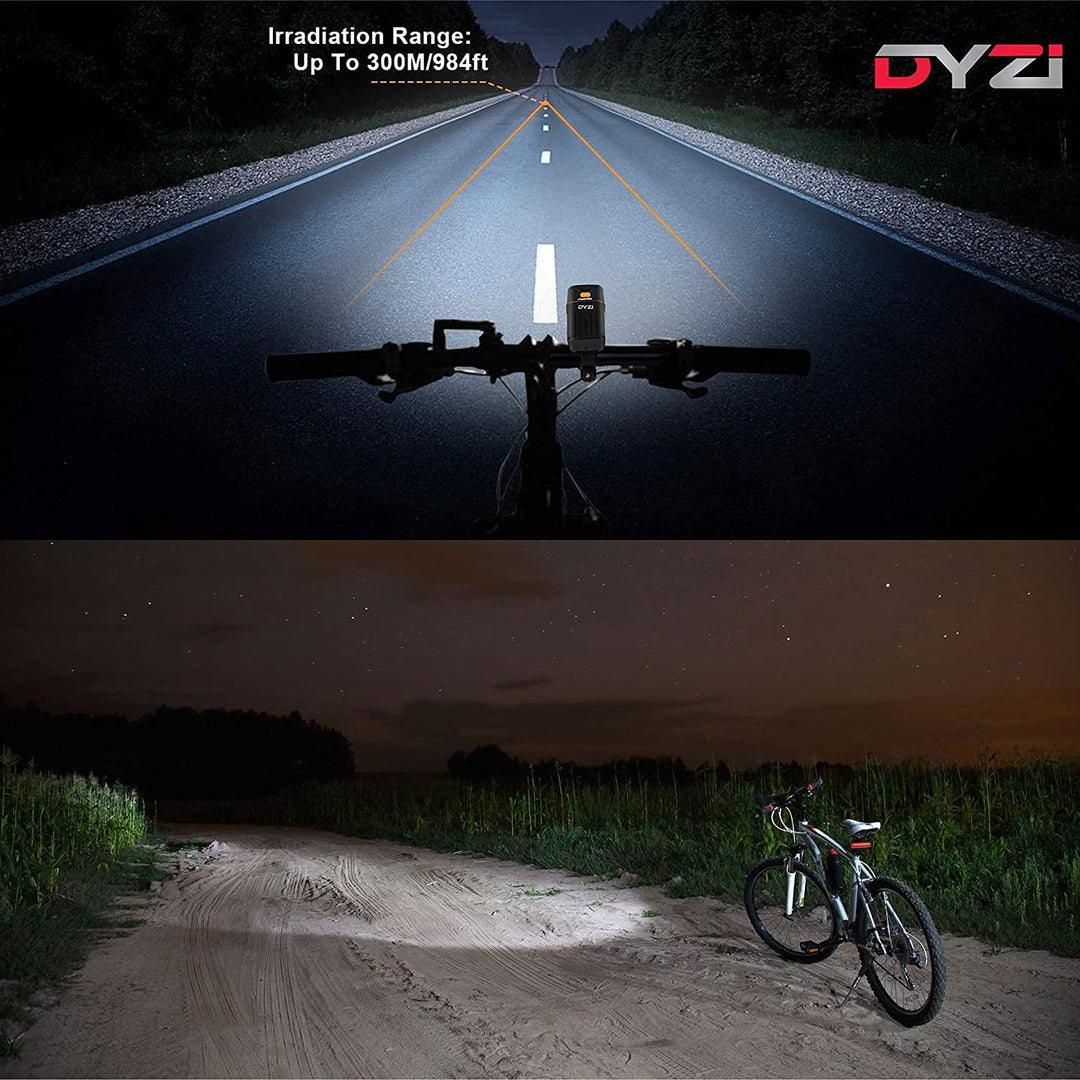 Dyzi usb rechargeable bike lights set sale